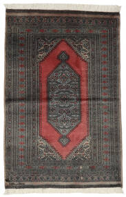 95X148 絨毯 オリエンタル パキスタン ブハラ 2Ply ブラック/ダークレッド (ウール, パキスタン) Carpetvista