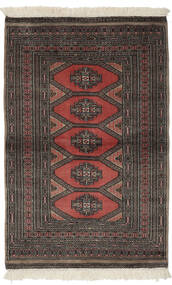 91X144 Pakistan Bokhara 2Ply Rug Oriental Black/Dark Red (Wool, Pakistan) Carpetvista