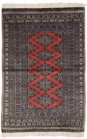 93X145 Pakistan Buchara 2Ply Teppich Orientalischer Schwarz/Braun (Wolle, Pakistan) Carpetvista