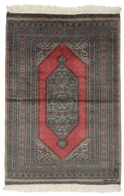 95X142 絨毯 オリエンタル パキスタン ブハラ 2Ply ブラック/茶色 (ウール, パキスタン) Carpetvista