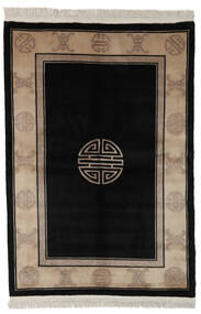 140X200 絨毯 中国 90 Line オリエンタル ブラック/茶色 (ウール, 中国) Carpetvista