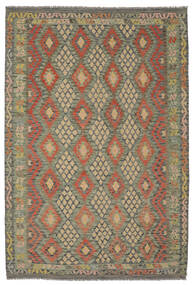 199X294 Kelim Afghan Old Style Matta Orientalisk Mörkgul/Brun (Ull, Afghanistan) Carpetvista