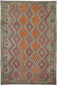  202X304 Kelim Afghan Old Stil Teppich Braun/Schwarz Afghanistan Carpetvista