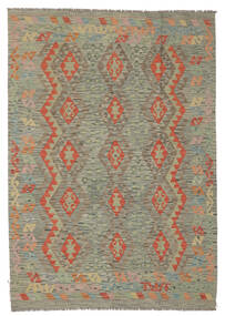 Kilim Afghan Old Style Rug 174X245 Dark Yellow/Brown Wool, Afghanistan Carpetvista