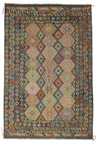 Kelim Afghan Old Style Vloerkleed 203X300 Bruin/Zwart Wol, Afghanistan Carpetvista