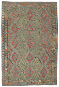 200X295 Kelim Afghan Old Style Matta Orientalisk Mörkgul/Brun (Ull, Afghanistan) Carpetvista