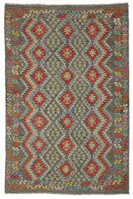 198X297 絨毯 オリエンタル キリム アフガン オールド スタイル ダークイエロー/ブラック (ウール, アフガニスタン) Carpetvista