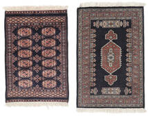 絨毯 オリエンタル パキスタン ブハラ 2Ply 64X100 ブラック/茶色 (ウール, パキスタン)