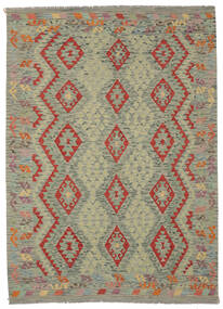  キリム アフガン オールド スタイル 絨毯 179X245 ウール ダークグリーン/茶色 Carpetvista