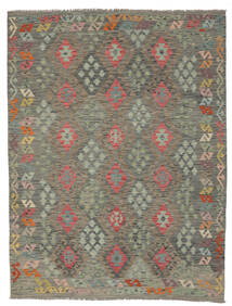 186X243 Tapis D'orient Kilim Afghan Old Style Jaune Foncé/Marron (Laine, Afghanistan) Carpetvista