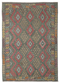Kilim Afghan Old Style Rug 203X289 Dark Yellow/Brown Wool, Afghanistan Carpetvista