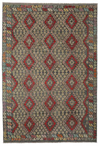  Kelim Afghan Old Style Matot 205X295 Ruskea/Musta Carpetvista