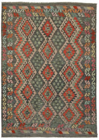 177X247 Kelim Afghan Old Style Teppe Orientalsk Svart/Brun (Ull, Afghanistan) Carpetvista