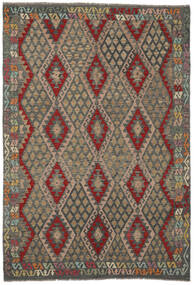  Kilim Afghan Old Style Tapis 203X299 De Laine Marron/Noir Carpetvista