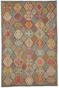 絨毯 キリム アフガン オールド スタイル 198X298 茶色/ダークイエロー (ウール, アフガニスタン)