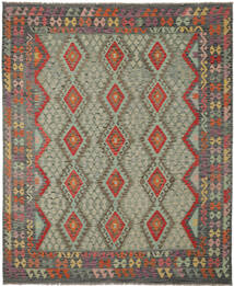 249X297 Alfombra Kilim Afghan Old Style Oriental Verde Oscuro/Marrón (Lana, Afganistán) Carpetvista
