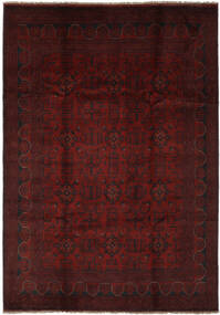 Tapis D'orient Afghan Khal Mohammadi 208X295 Noir/Rouge Foncé (Laine, Afghanistan)