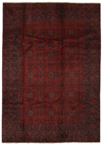 絨毯 オリエンタル アフガン Khal Mohammadi 200X285 ブラック/ダークレッド (ウール, アフガニスタン)