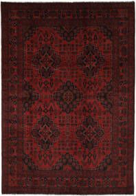 絨毯 オリエンタル アフガン Khal Mohammadi 204X300 ブラック/ダークレッド (ウール, アフガニスタン)