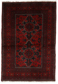 99X145 Afghan Khal Mohammadi Vloerkleed Oosters Zwart/Donkerrood (Wol, Afghanistan) Carpetvista