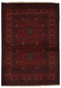  アフガン Khal Mohammadi 絨毯 99X143 ウール ブラック/ダークレッド 小 Carpetvista