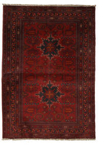 101X147 Afghan Khal Mohammadi Teppich Orientalischer Schwarz/Dunkelrot (Wolle, Afghanistan) Carpetvista