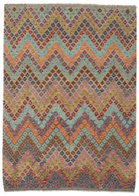 Kelim Afghan Old Stil Teppich 175X245 Dunkelgelb/Braun Wolle, Afghanistan Carpetvista