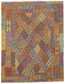 Oriental Kilim Afghan Old Style Rug 154X196 Brown/Dark Grey Wool, Afghanistan Carpetvista