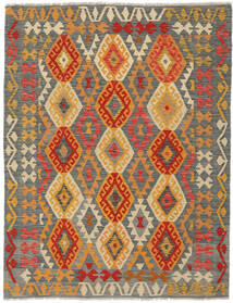  145X193 Kelim Afghan Old Style Matot Matto Ruskea/Tummanvihreä Afganistan Carpetvista