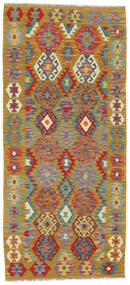  Orientalsk Kelim Afghan Old Style Teppe 94X206Løpere Brun/Oransje Ull, Afghanistan Carpetvista