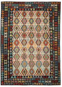 251X347 絨毯 キリム アフガン オールド スタイル オリエンタル ブラック/茶色 大きな (ウール, アフガニスタン) Carpetvista