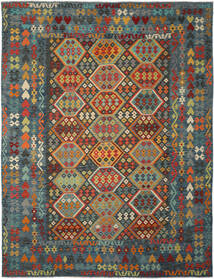  304X395 Kilim Afghan Old Style Rug Black/Brown Afghanistan Carpetvista