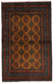 絨毯 オリエンタル アフガン Fine 103X162 ブラック/ダークレッド (ウール, アフガニスタン)