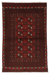  Afghan Fine Matot 94X146 Villamatto Musta/Tummanpunainen Pieni Matto Carpetvista