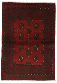  Afghan Fine Matot 97X147 Villamatto Musta/Tummanpunainen Pieni Matto Carpetvista