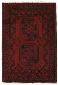  Oriental Afghan Fine Rug 70X118 Black/Dark Red Wool, Afghanistan Carpetvista