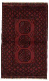  Afghan Fine Matot 91X143 Villamatto Musta/Tummanpunainen Pieni Matto Carpetvista