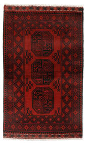  90X142 Afghan Fine Matot Matto Musta/Tummanpunainen Afganistan Carpetvista