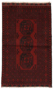  Oosters Afghan Fine Vloerkleed 90X146 Zwart/Donkerrood Wol, Afghanistan Carpetvista
