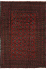 199X286 Afghan Fine Rug Oriental Black/Dark Red (Wool, Afghanistan) Carpetvista