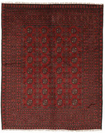 155X191 Afghan Fine Rug Oriental Black/Dark Red (Wool, Afghanistan) Carpetvista