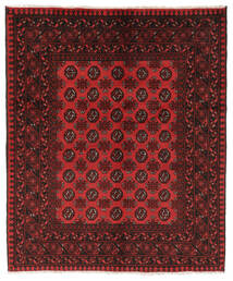  Afghan Fine Matot 151X183 Villamatto Musta/Tummanpunainen Pieni Matto Carpetvista