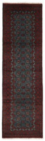  Afghan Fine Teppich 84X285 Schwarz/Dunkelrot Carpetvista