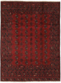 201X267 Tappeto Orientale Afghan Fine Nero/Rosso Scuro (Lana, Afghanistan) Carpetvista