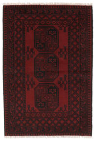  Orientalisk Afghan Fine Matta 97X144 Svart/Mörkröd Ull, Afghanistan Carpetvista