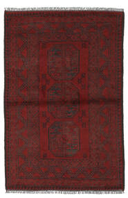  Afghan Fine Rug 97X145 Wool Black/Dark Red Small Carpetvista