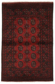  Afghan Fine Covor 100X152 Lână Negru/Dark Red Mic Carpetvista
