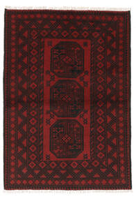  Afghan Fine Matot 98X141 Villamatto Musta/Tummanpunainen Pieni Matto Carpetvista