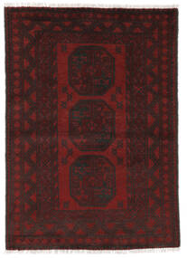  Afghan Fine Vloerkleed 99X142 Wol Zwart/Donkerrood Klein Carpetvista