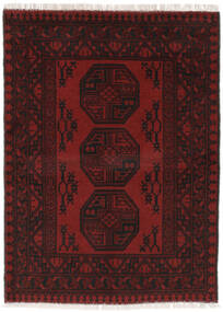  Afghan Fine Matot 103X138 Villamatto Musta/Tummanpunainen Pieni Matto Carpetvista